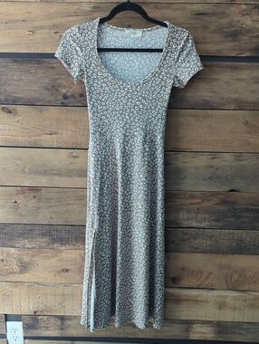 Jessica Simpson Brown & Cream Leopard Print Maxi Dress